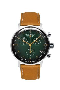 Bauhaus Herrenuhr Quarz Chronograph mit Lederarmband